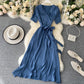 Simple v neck short dress fashion dress  S28