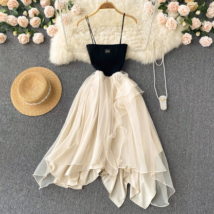 Champagne tulle short dress fashion dress    S343