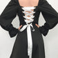 A line long sleeve little dress black dress     S78
