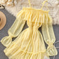 Lovely tulle long sleeve dress     S77