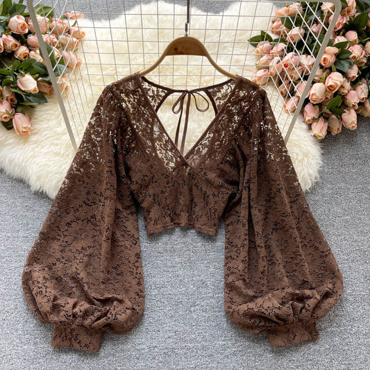 Cute lace long sleeve tops  S29