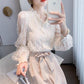 Cute lace long sleeve tops fashion girl tops    S163