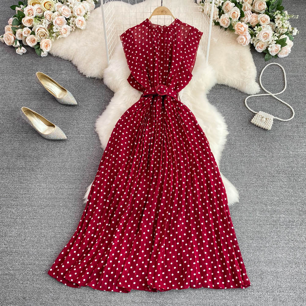 Cute polka dot A-line dress    S309