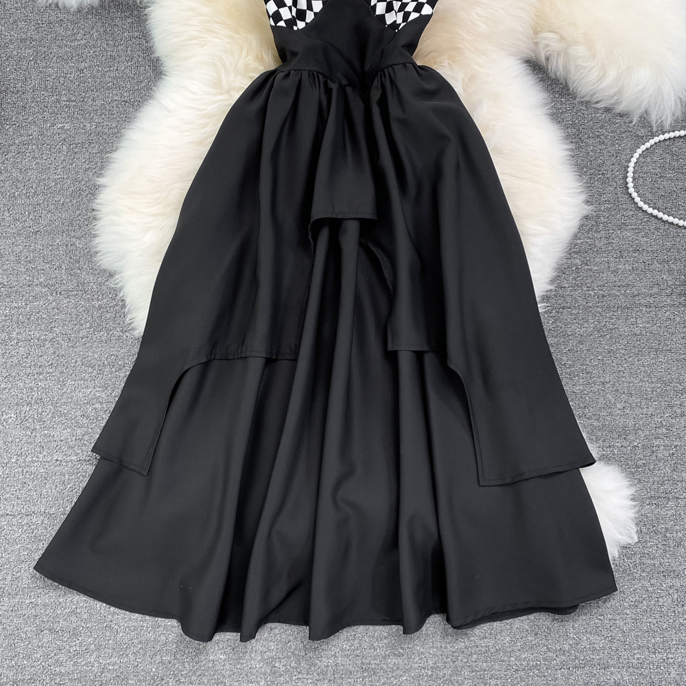 Black A line short dress fashion girl dress     S413