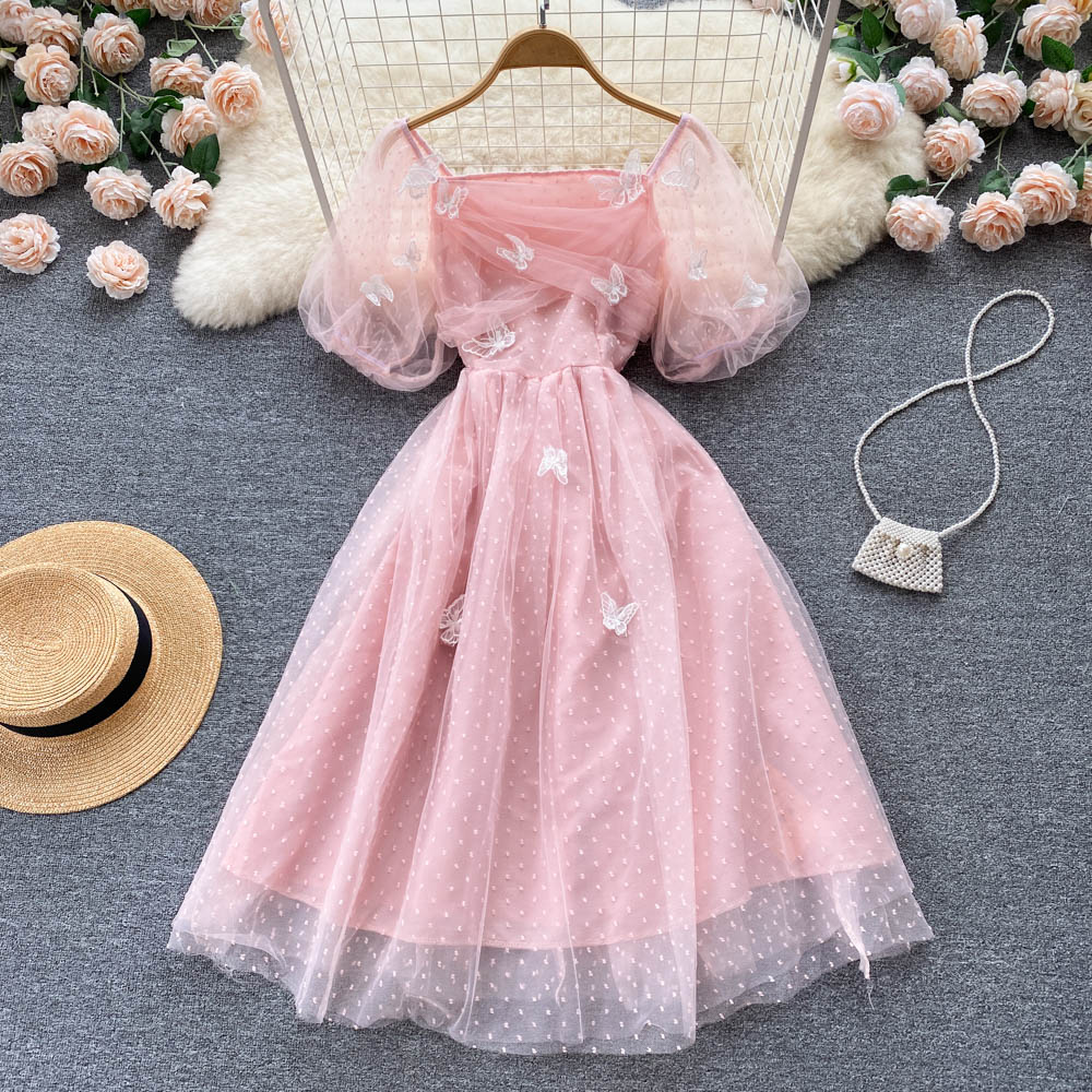 Cute tulle lace short dress fashion girl dress    S348