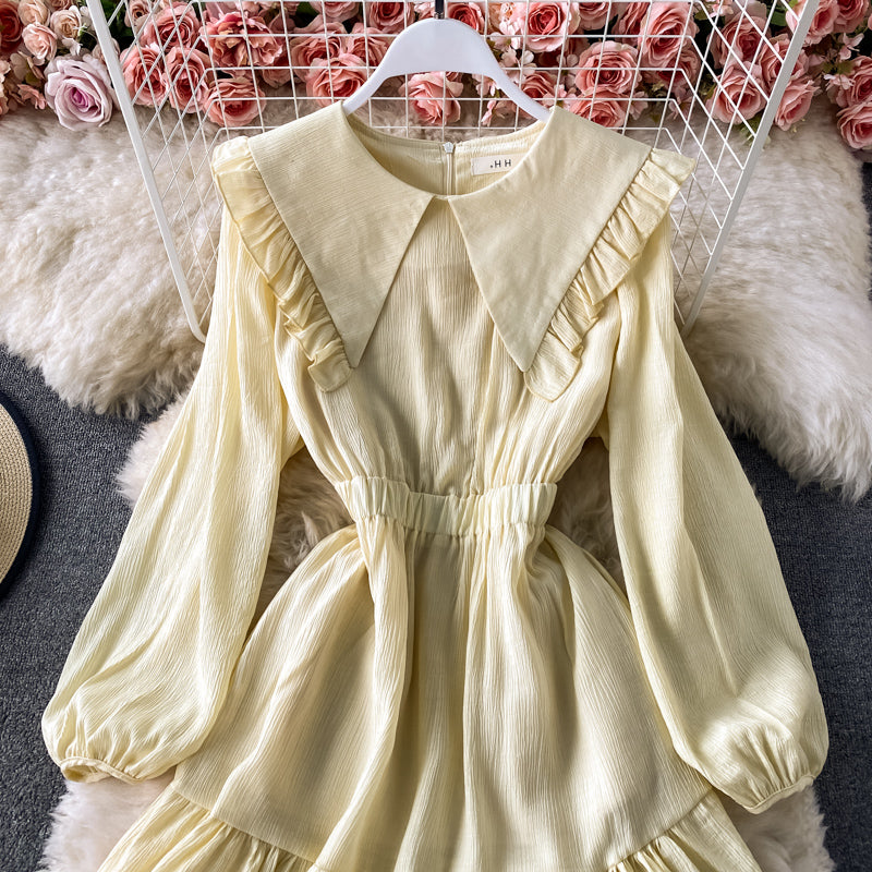 Sweet A line long sleeve dress fashion dress     S261