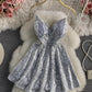 Cute A line sequins short dress   S113