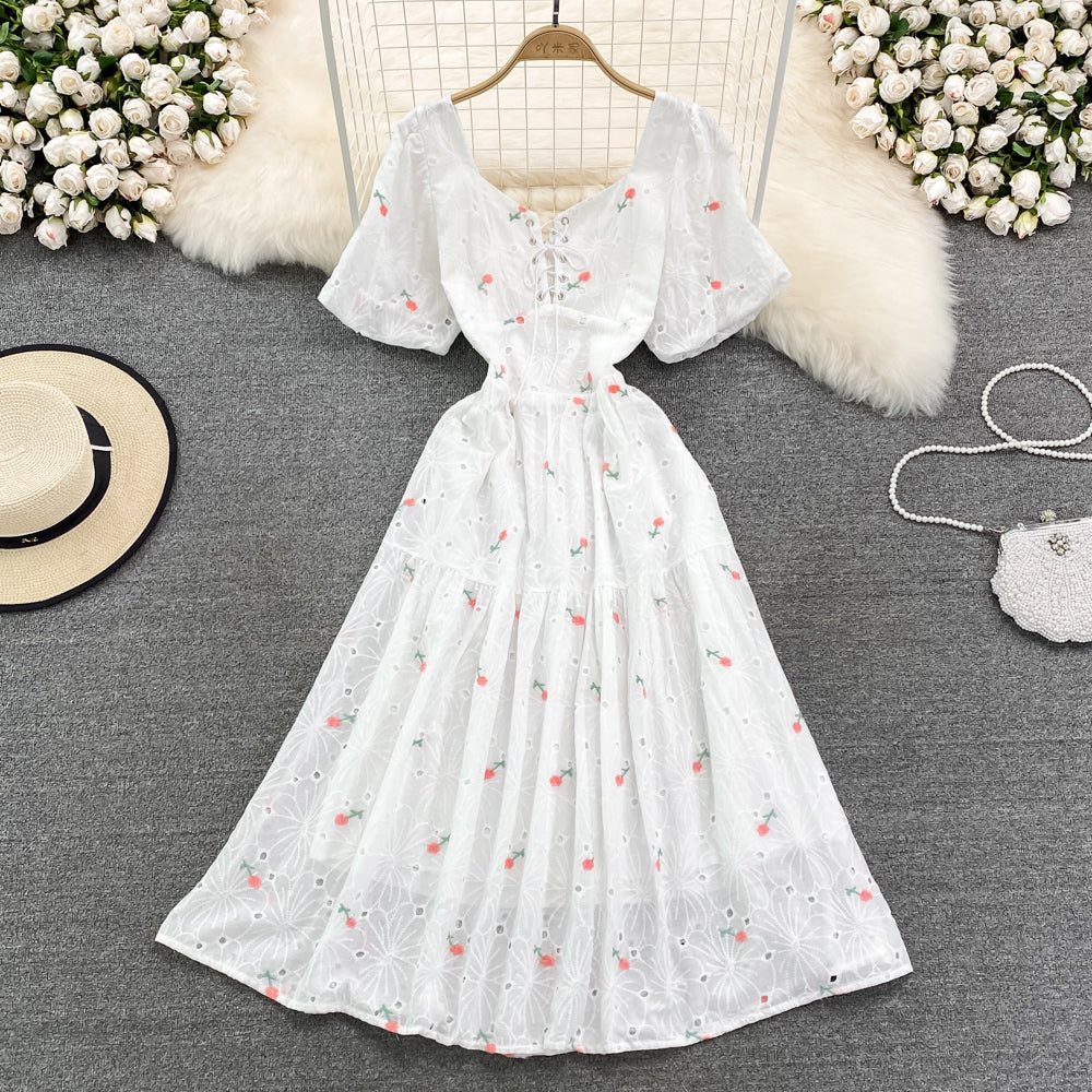 Cute floal A line dress fashion dress    S384