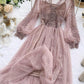A line tulle lace long sleeve dress fashion dress   S108