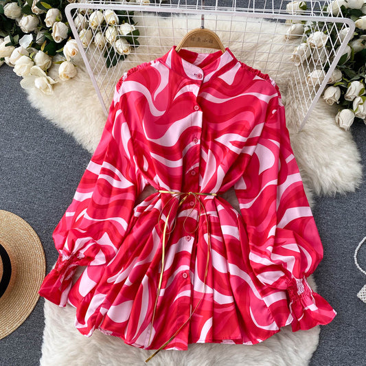 Cute A-line long sleeve dress fashion dress    S140