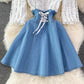 Cute Denim Sequin Panel Dress    S427