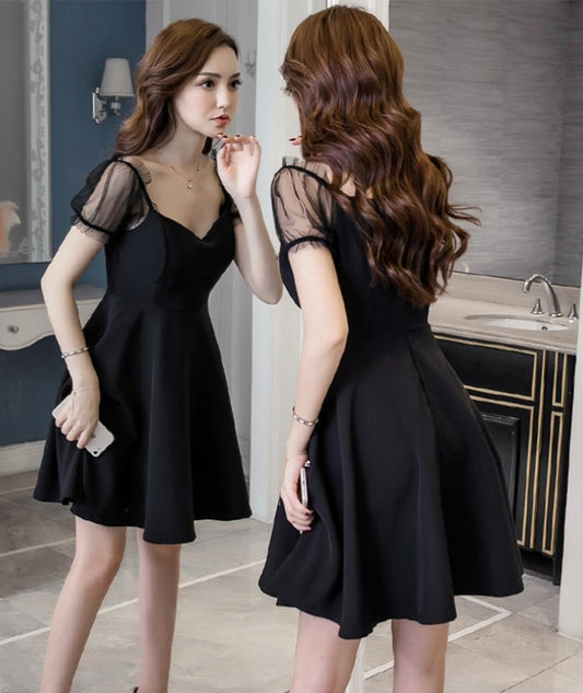 Black short dress fashion dress    S126