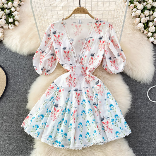 Cute v neck short dress A line evening fashion dress     S380