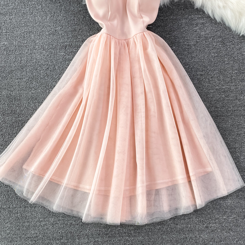 Cute tulle short A line dress fashion dress    S388