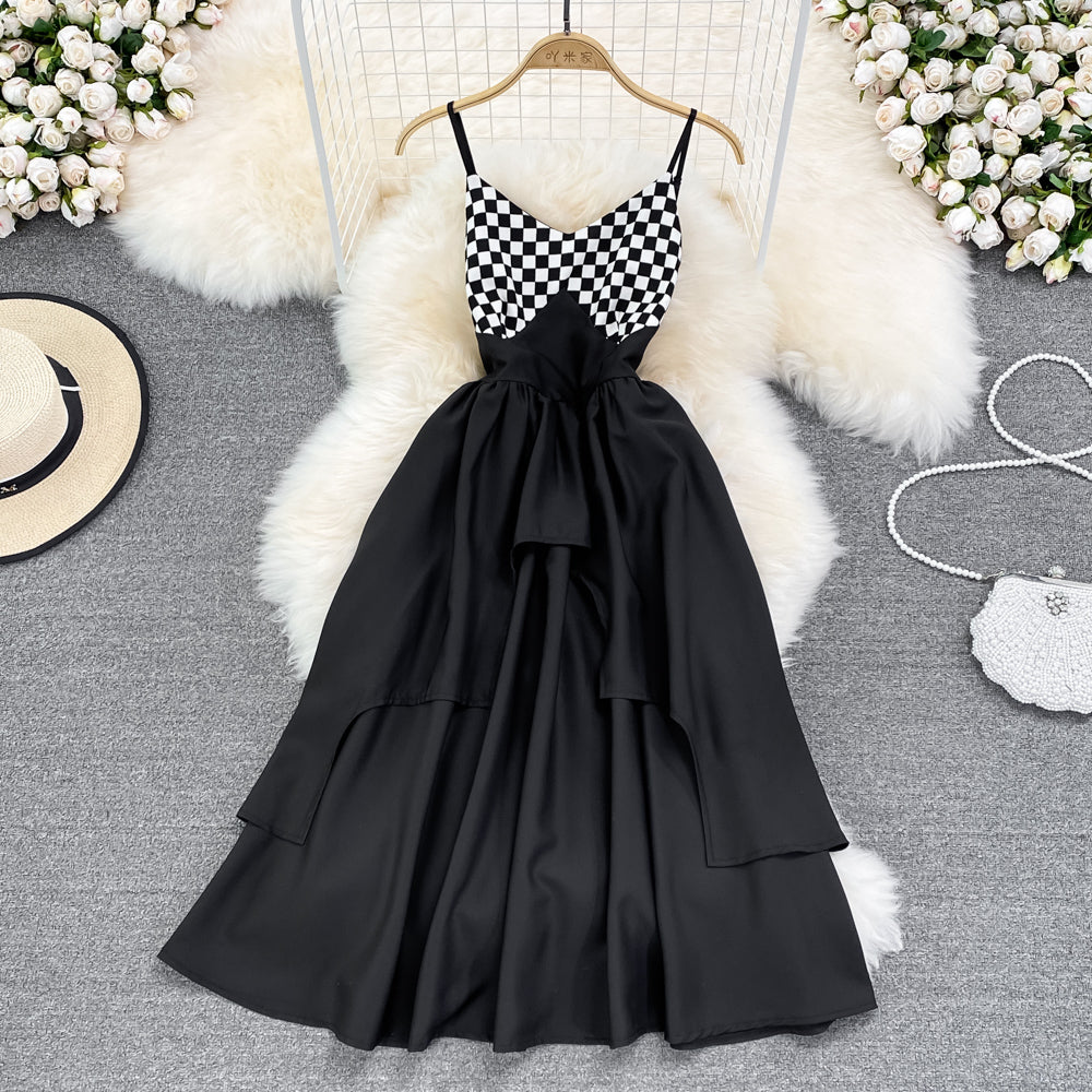 Black A line short dress fashion girl dress     S413