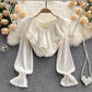 Cute v neck long sleeve tops     S228