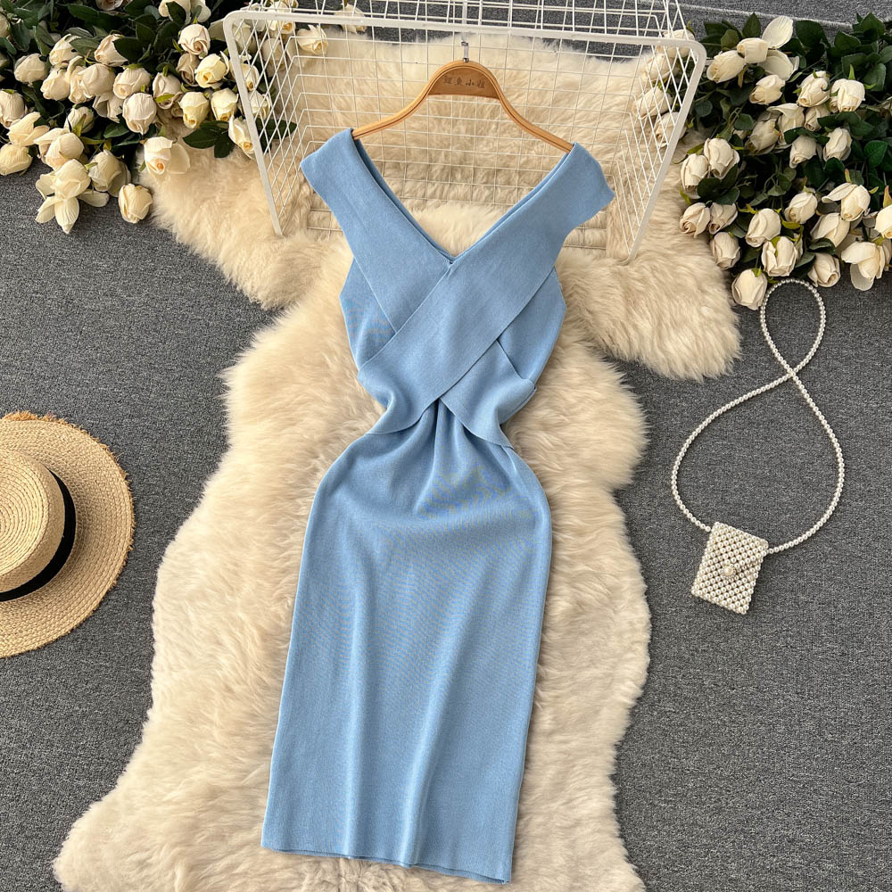 Sexy knitted short dress   S310