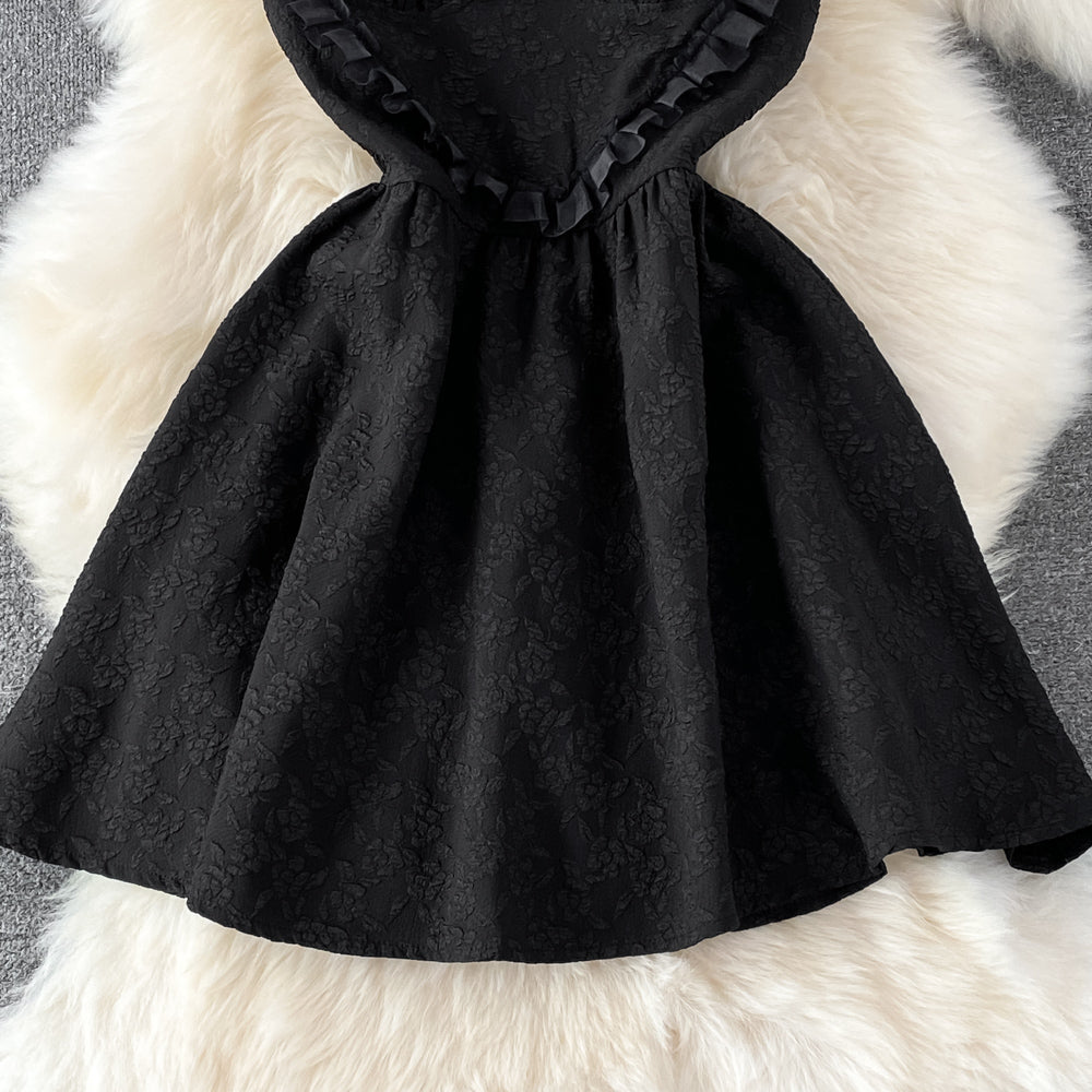 Black A line short dress fashion dress    S333