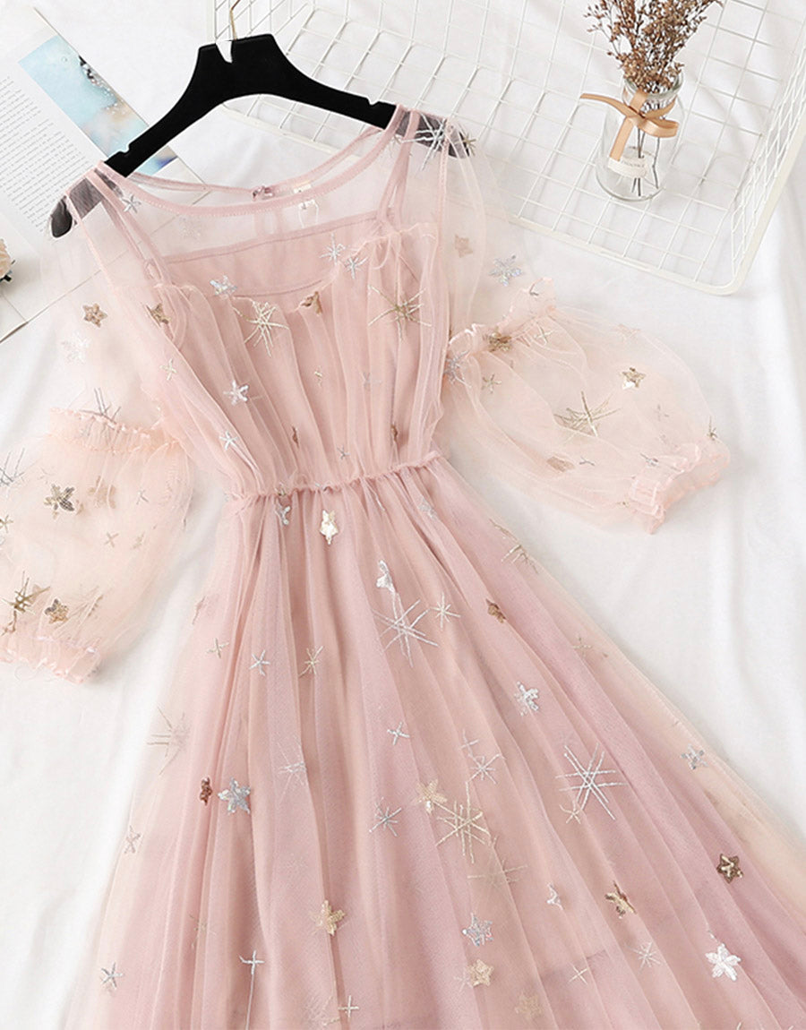 A line tulle short dress fashion girl dress women's summer dress    S96