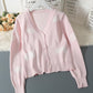 Cute V neck camisole with cardigan sweater    S496