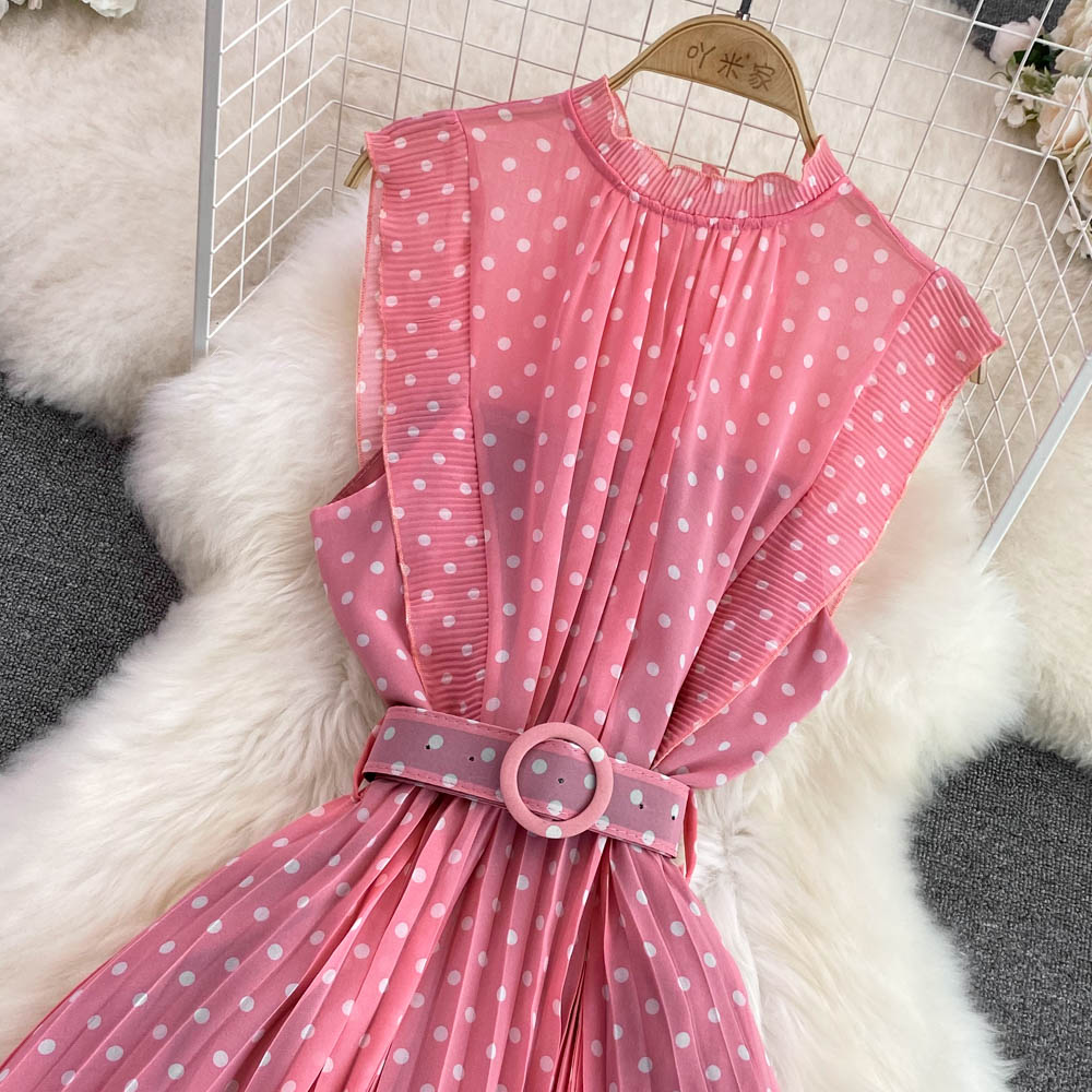 Cute polka dot A-line dress    S309