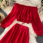 Fashion girl dress two pieces long sleeve dress   S15