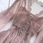 A line tulle lace long sleeve dress fashion dress   S108