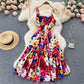 Cute A line floral dress fashion dress    S436