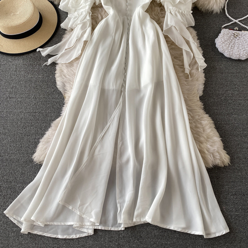 Cute chiffon white dress fashion dress     S76