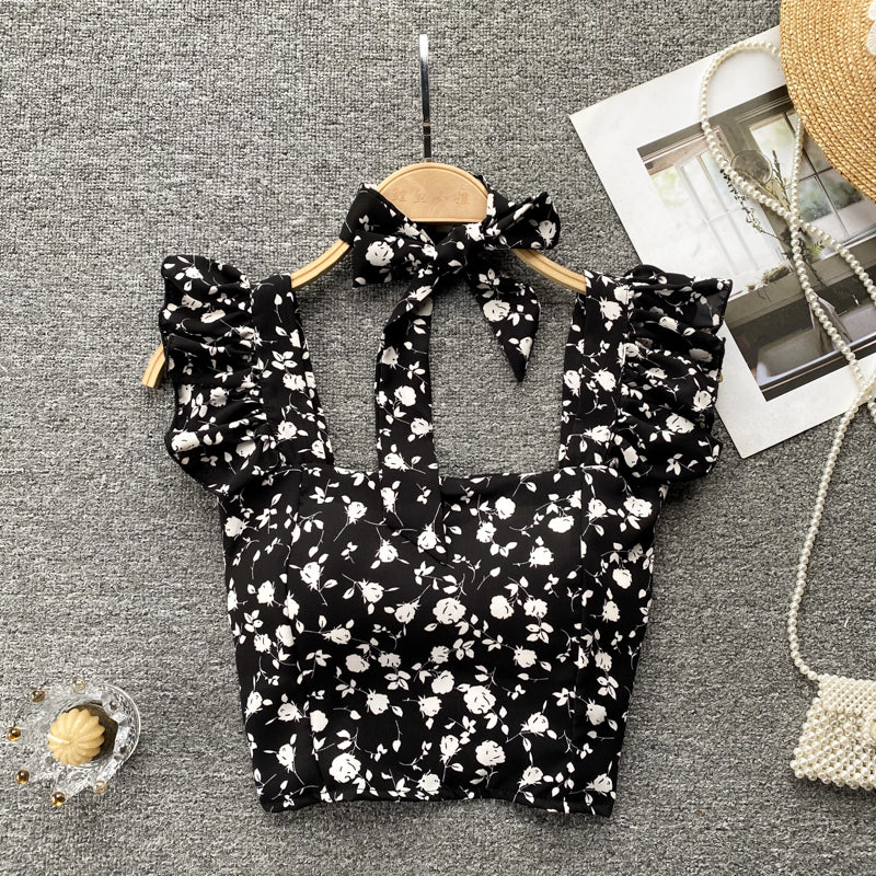 Cute floral crop top   S149