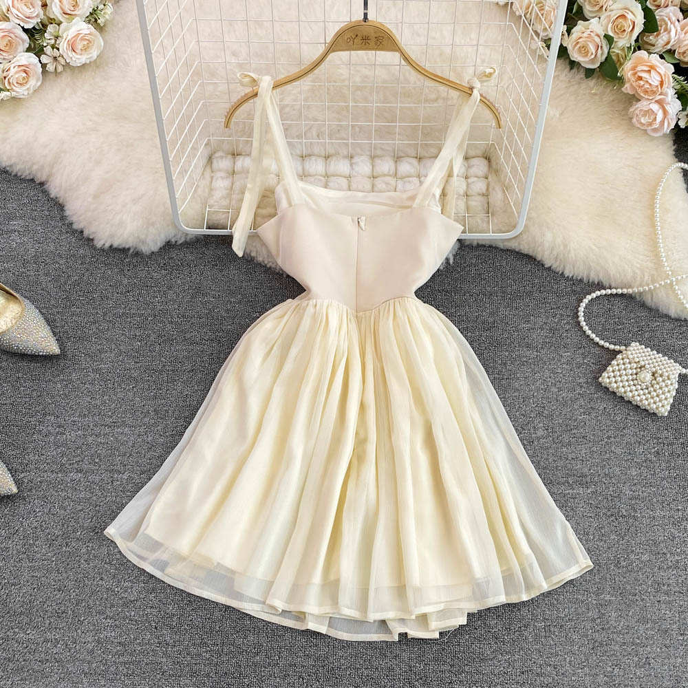 Champagne A-line short dress fashion dress     S319