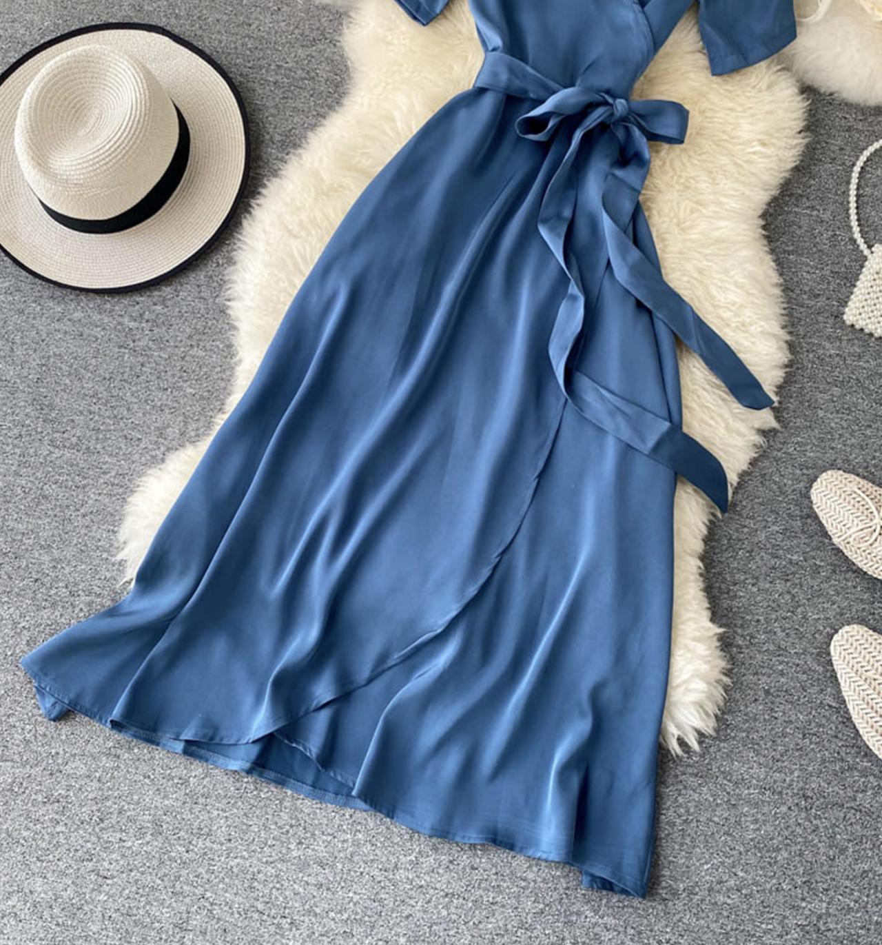 Simple v neck short dress fashion dress  S28