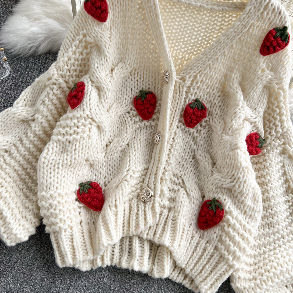 Cute cardigan strawberry sweater     S599