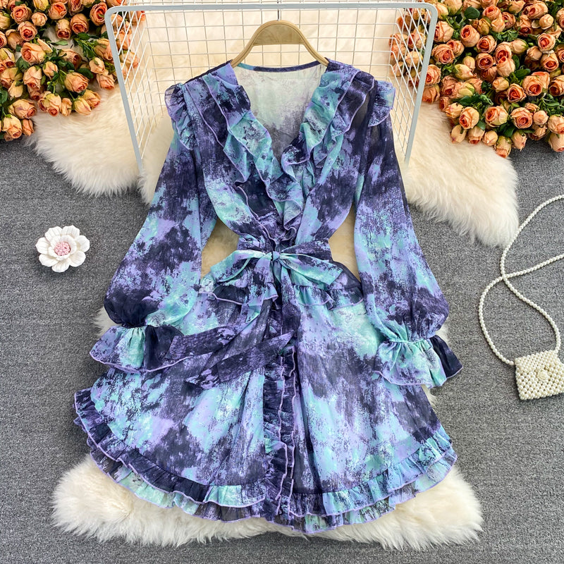 Cute v neck short dress A line fashion dress      S215