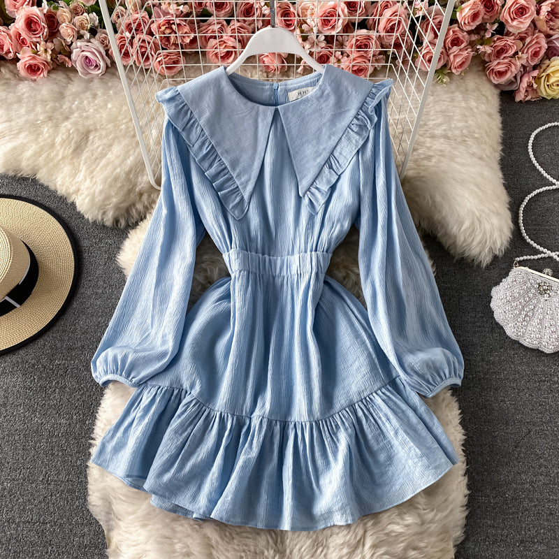 Sweet A line long sleeve dress fashion dress     S261