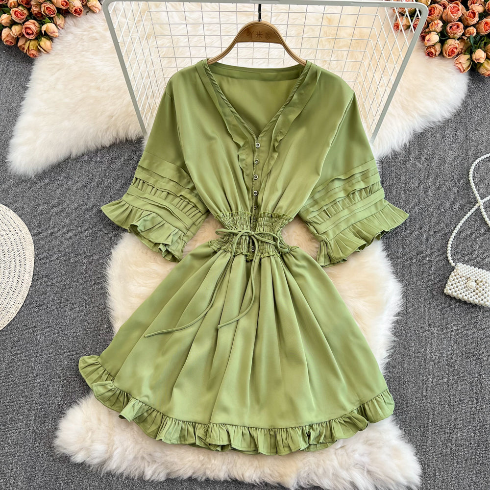 Cute v neck short dress A line fashion dress     S223