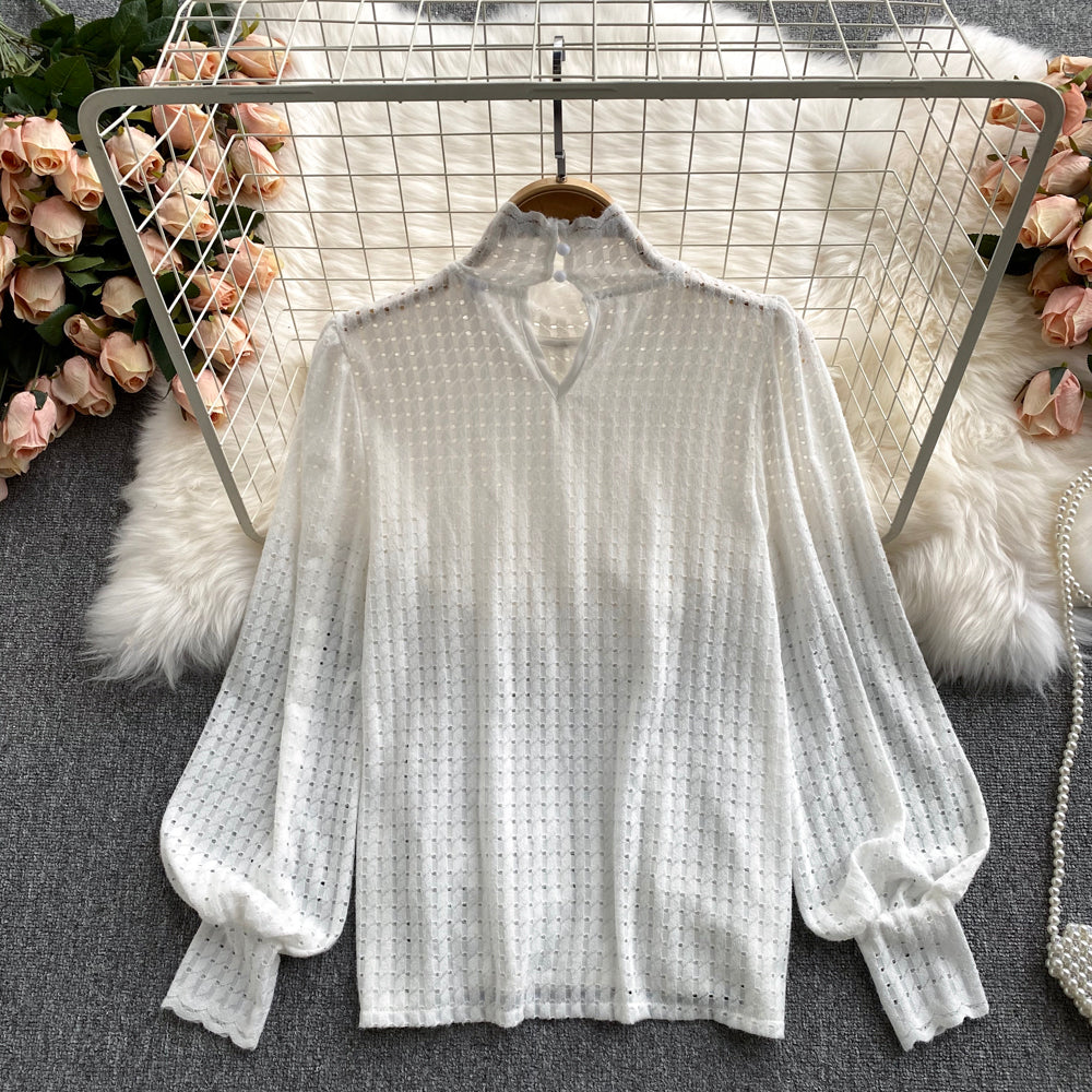 Cute lace long sleeve tops    S530