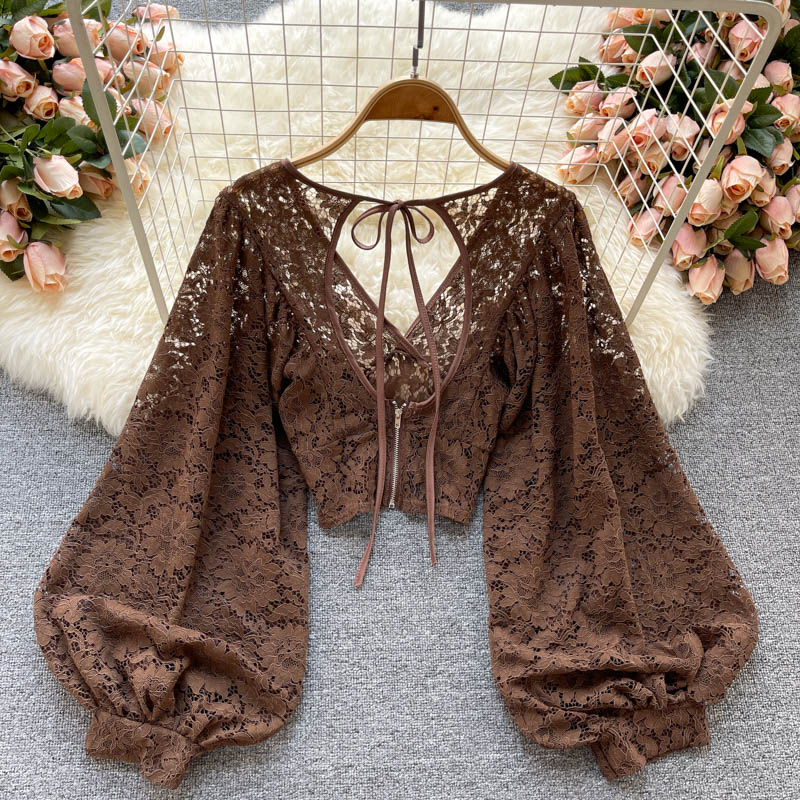 Cute lace long sleeve tops  S29