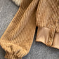Stylish corduroy long sleeve top  S110