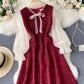 A line sequins long sleeve dress   S73