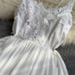White lace applique backless dress girl dress   S72
