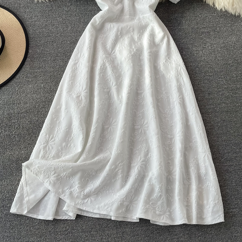 Sweet A line white short dress fashion dress  S32