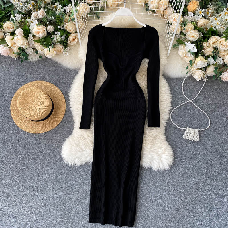 Fashionable Long Sleeve Knit Dress     S284