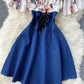 Stylish printed patchwork dress A line dress   S19
