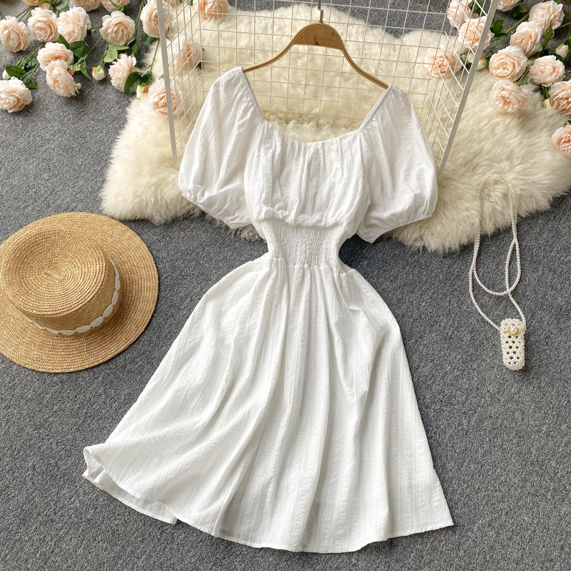 Simple A line short dress fashion dress     S407