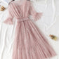 A line two pieces tulle dress with sequins  S89