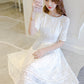 A line lace short dress summer dress     S131