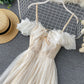 Cute champagne tulle dress summer dress    S10