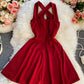 Sexy A line backless dress short dress S03