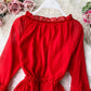 Red A line chiffon dress fashion girl dress    S129